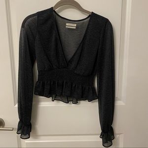 Urban Outfitters Sheer Metallic Top